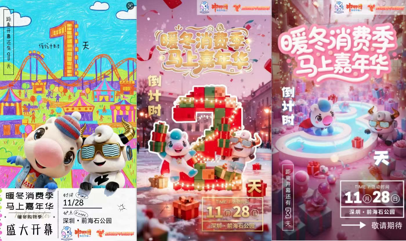 前海暖冬消费季倒计时系列海报
